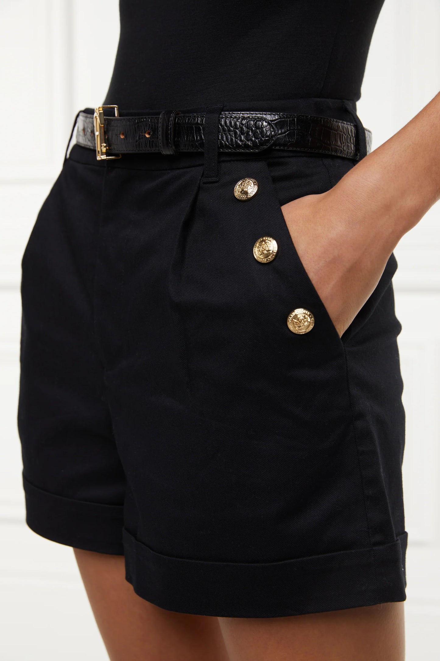 Holland Cooper Amoria Tailored Shorts Black (Womens)