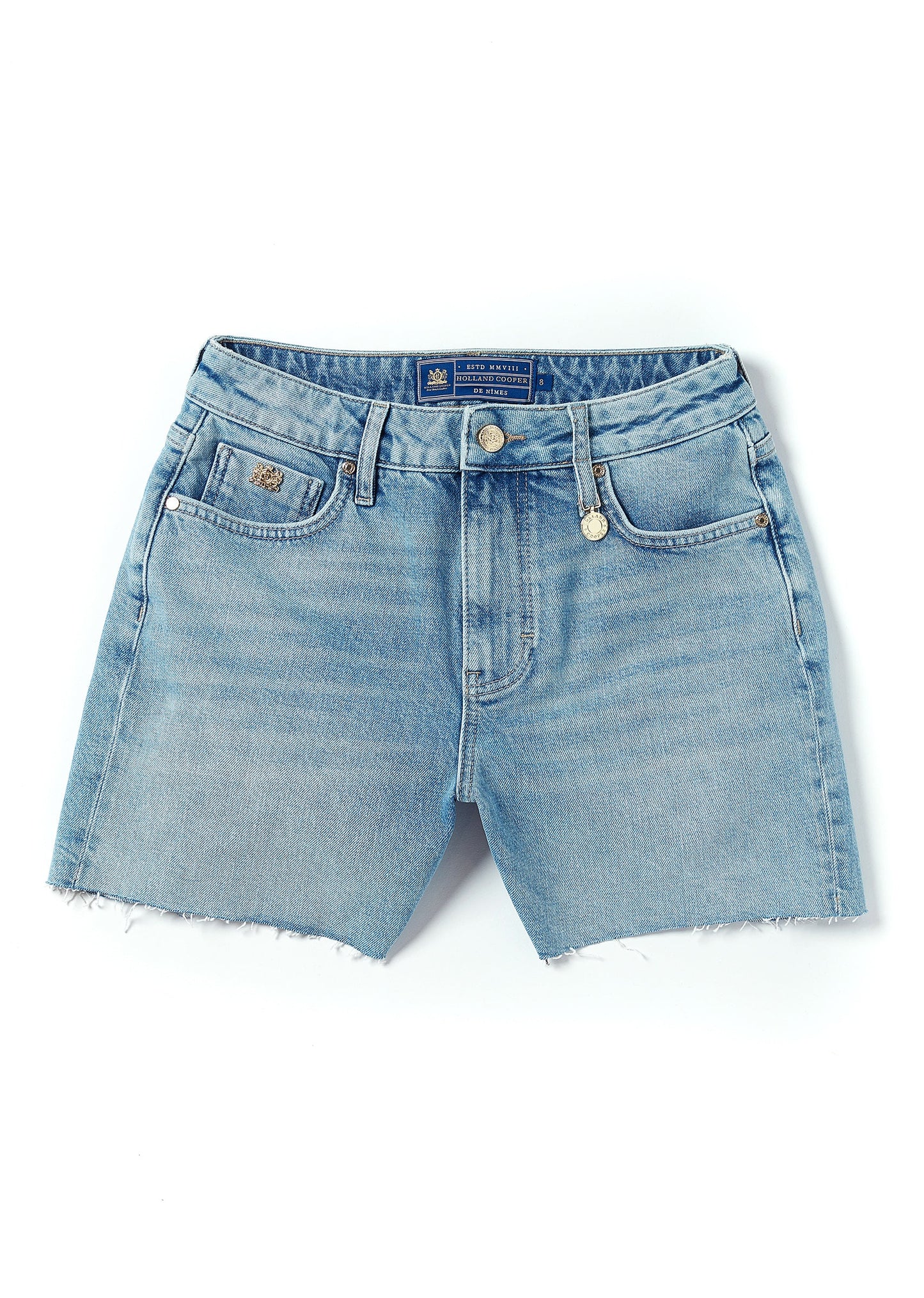 Holland Cooper High Rise Denim Shorts Vintage Indigo (Womens)