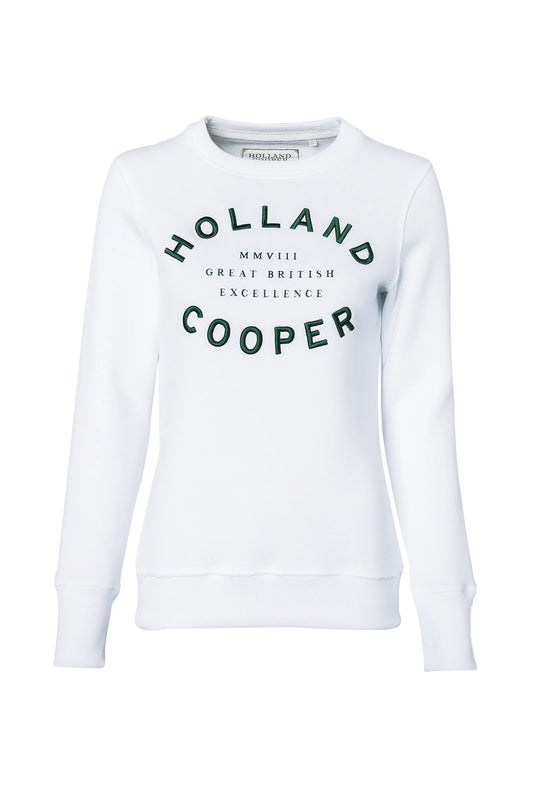 Holland Cooper Varsity Crew Jumper White (Womens)