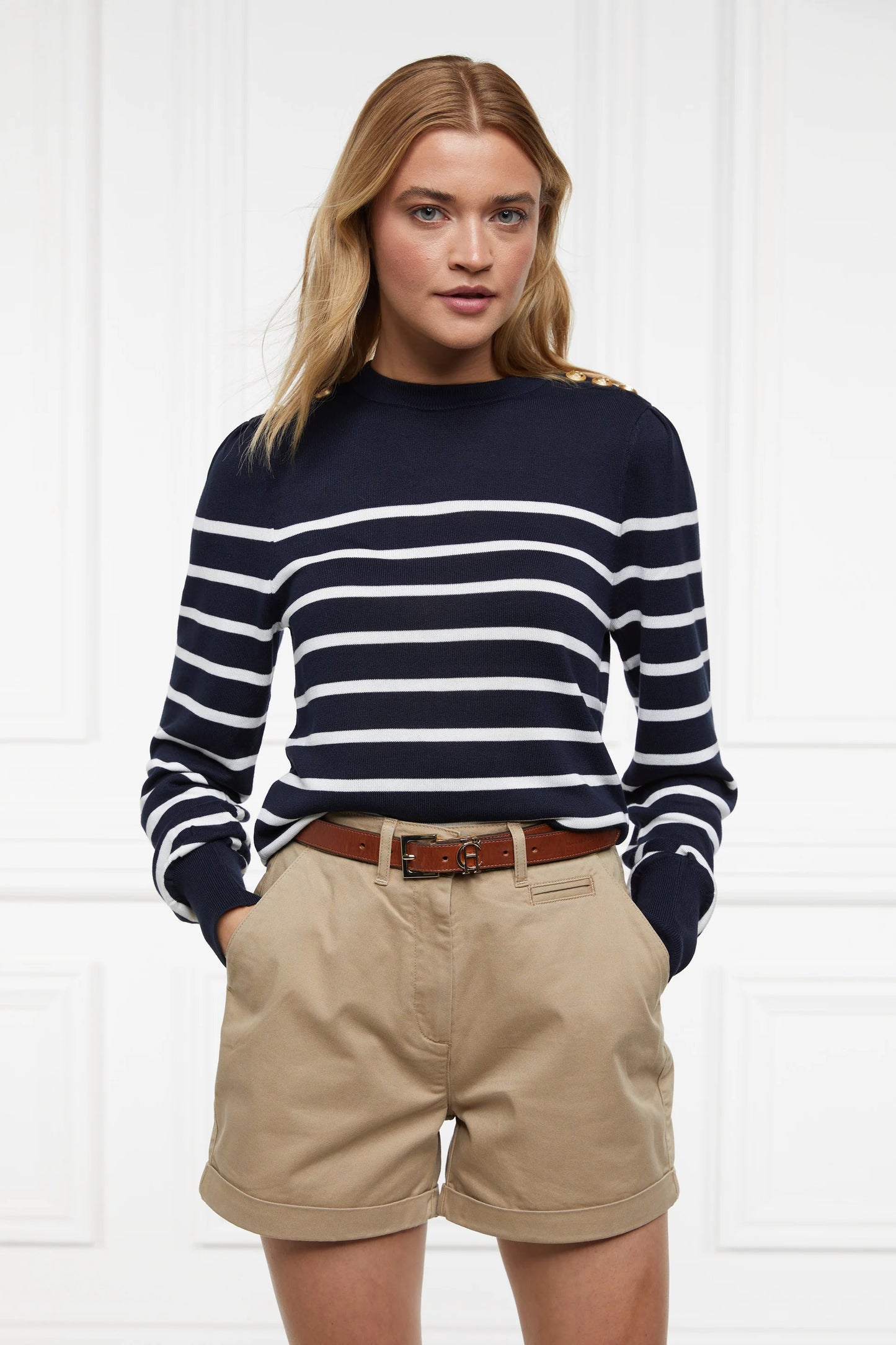 Holland Cooper Arnesby Chino Shorts Stone (Womens)