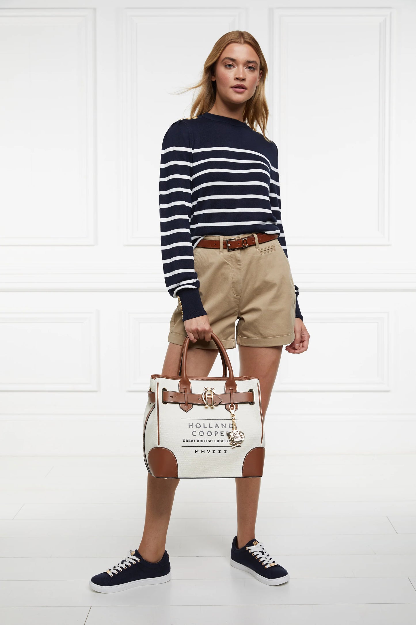 Holland Cooper Arnesby Chino Shorts Stone (Womens)