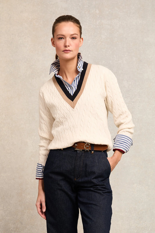 (Holland Cooper) Melissa V Neck Knit (Women's)