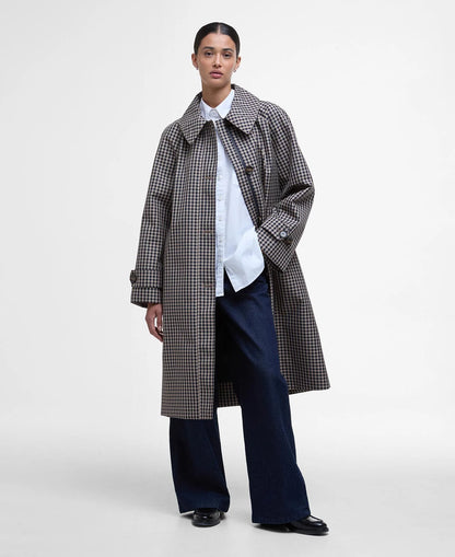 (Barbour) Nadine Checked Showerproof Car Coat (Women's)