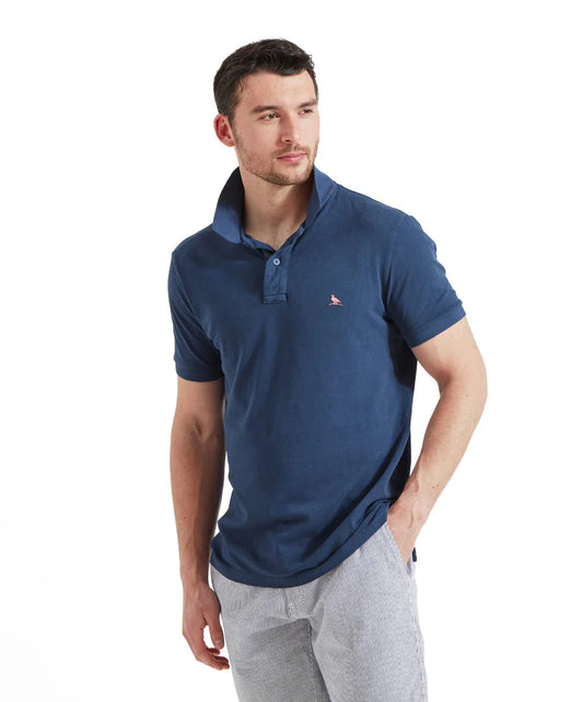 Schoffel St Ives Garment Dyed Polo Shirt French Navy (Mens)