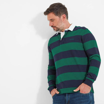 Schoffel St Mawes Rugby Shirt Navy/ Green Stripe (Mens)