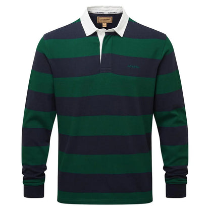 Schoffel St Mawes Rugby Shirt Navy/ Green Stripe (Mens)