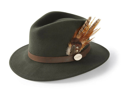 (Hicks & Brown) Suffolk Fedora Hat (Bronze Feather) (Women's)