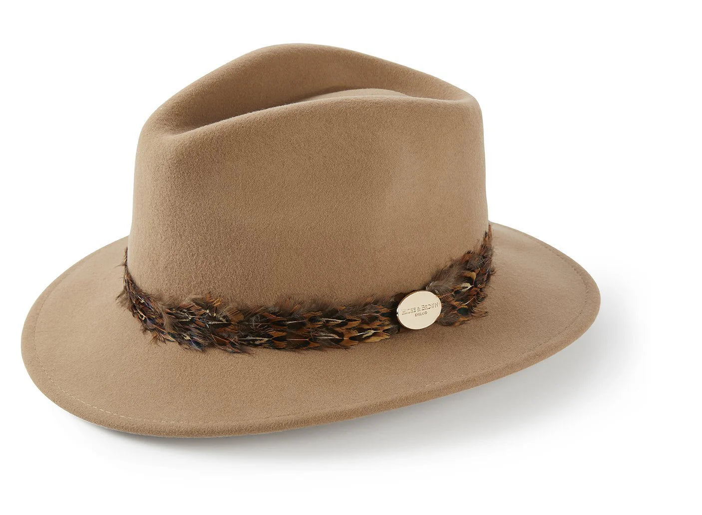 (Hicks & Brown) Suffolk Fedora Hat (Bronze Wrap) (Women's)