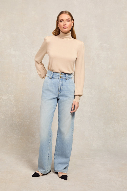 (Holland Cooper) Tailored Wide Leg Jeans (Women's)