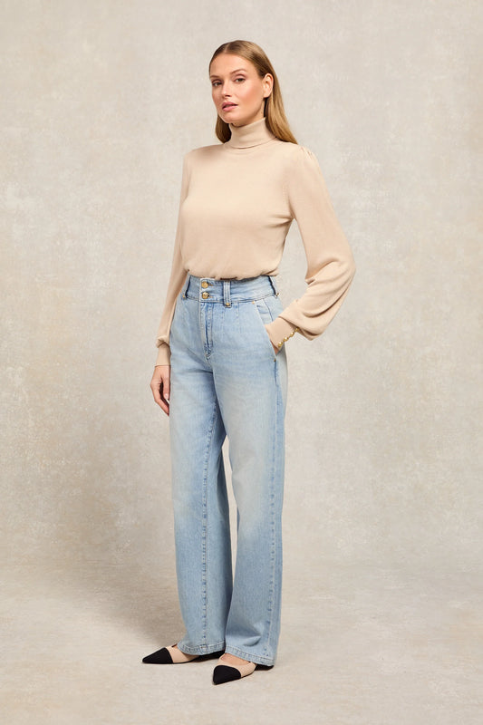 (Holland Cooper) Tailored Wide Leg Jeans (Women's)