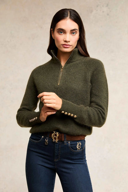 (Holland Cooper) Tori Half Zip Knit Jumper (Women's)